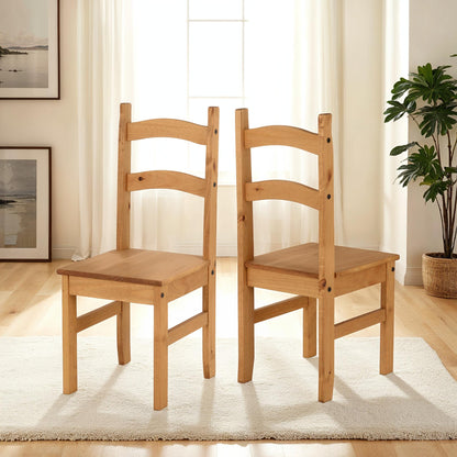 Budget Mexican Chair (Box of 2) - DISTRESSED WAXED PINE