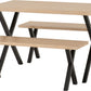 Buxton Dining Bench Set - Light Oak Effect/Black