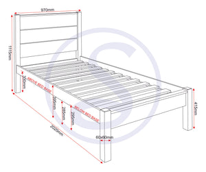 Barton 3' Bed - WAXED PINE