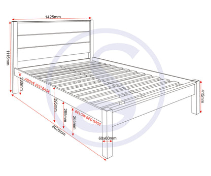 Barton 4'6" Bed - WAXED PINE