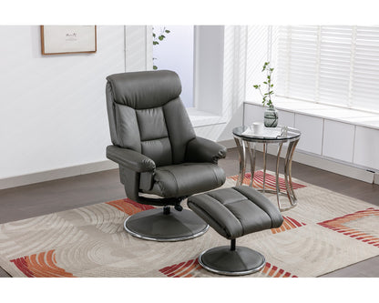 Swivel Recliner Chair Collection - Biarritz: Cinder Plush