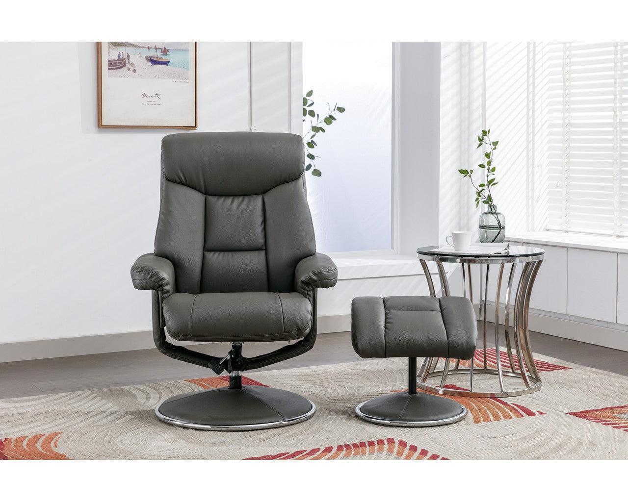 Swivel Recliner Chair Collection - Biarritz: Cinder Plush