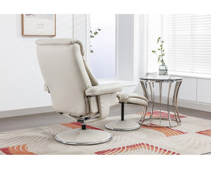 Swivel Recliner Chair Collection - Biarritz: Mushroom Plush