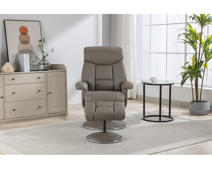 Swivel Recliner Chair Collection - Biarritz: Grey Plush