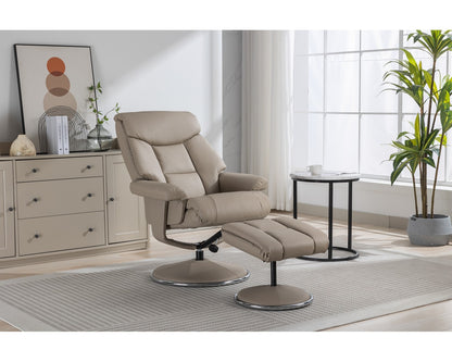 Swivel Recliner Chair Collection - Biarritz: Pebble Plush