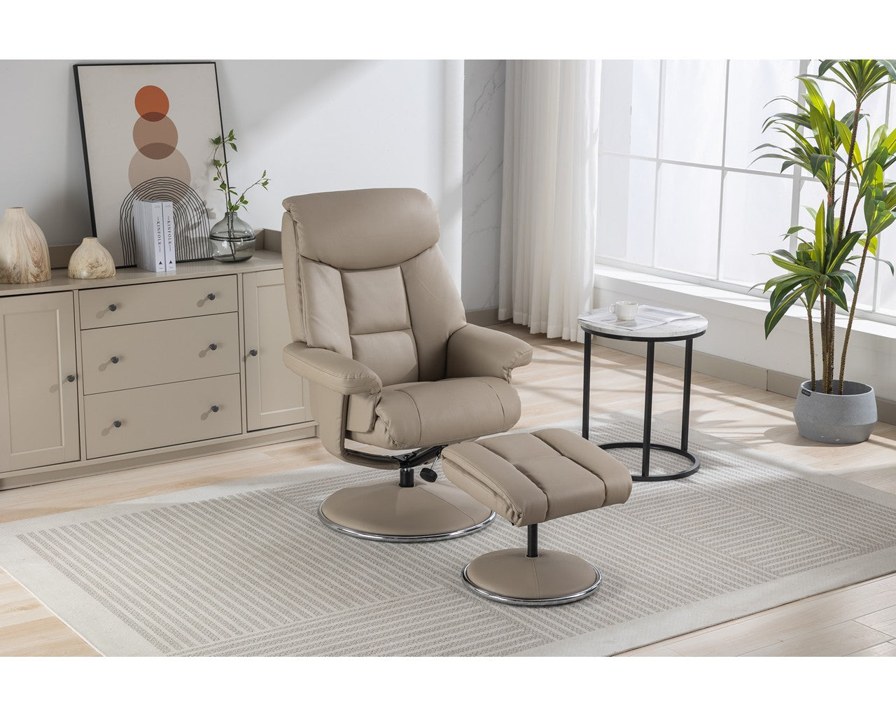 Swivel Recliner Chair Collection - Biarritz: Pebble Plush