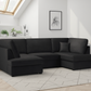Carnaby Sofa Plush Black U Shape Corner