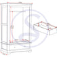 Bordeaux 2 Door Wardrobe - IVORY