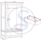 Bordeaux 2 Door Wardrobe - Pebble Grey