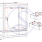 Bordeaux 3 Door Wardrobe - Ivory