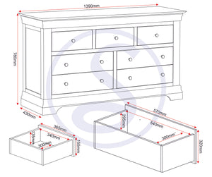 Bordeaux 3+2 Drawer Chest - PEBBLE GREY
