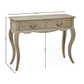 Camille French Style 2 Drawer Console Table - Limed Oak