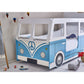 Campervan 90cm Single Blue and White Bed