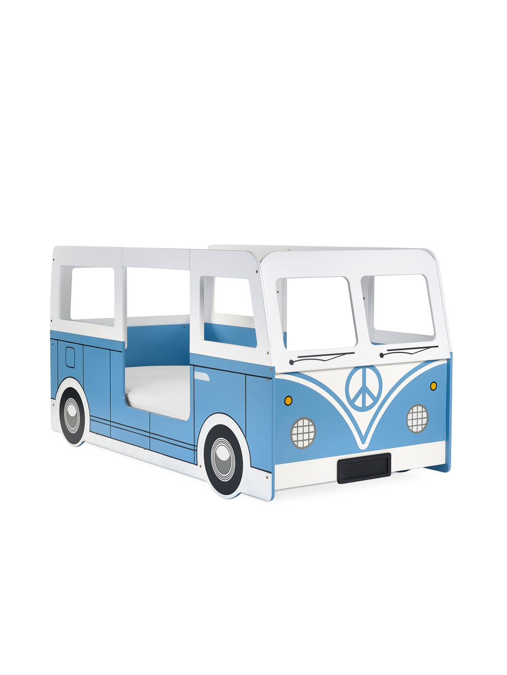 Campervan 90cm Single Blue and White Bed