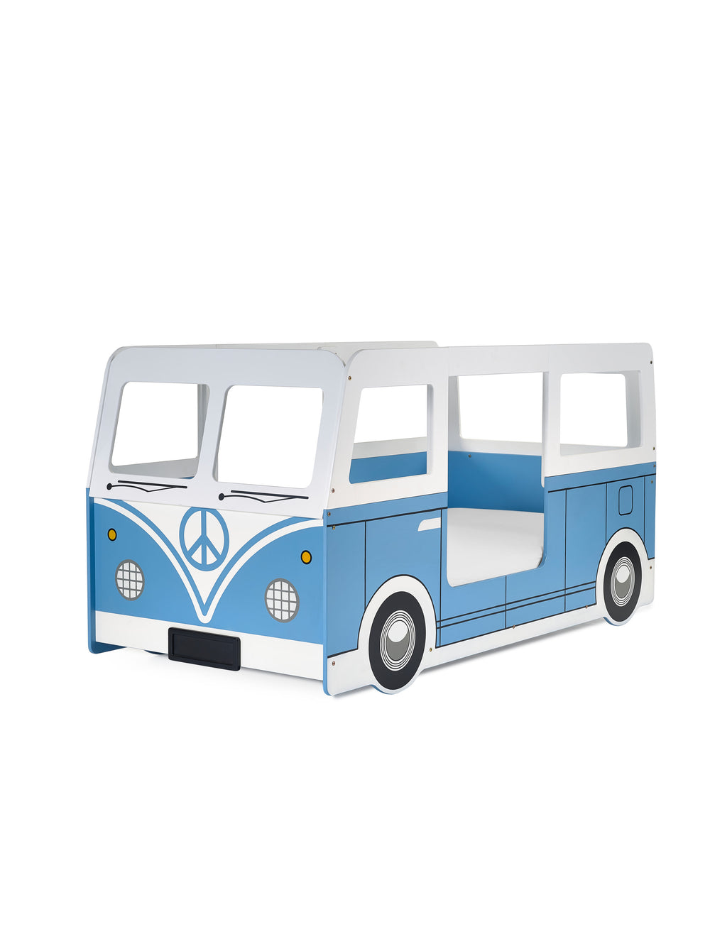 Campervan 90cm Single Blue and White Bed