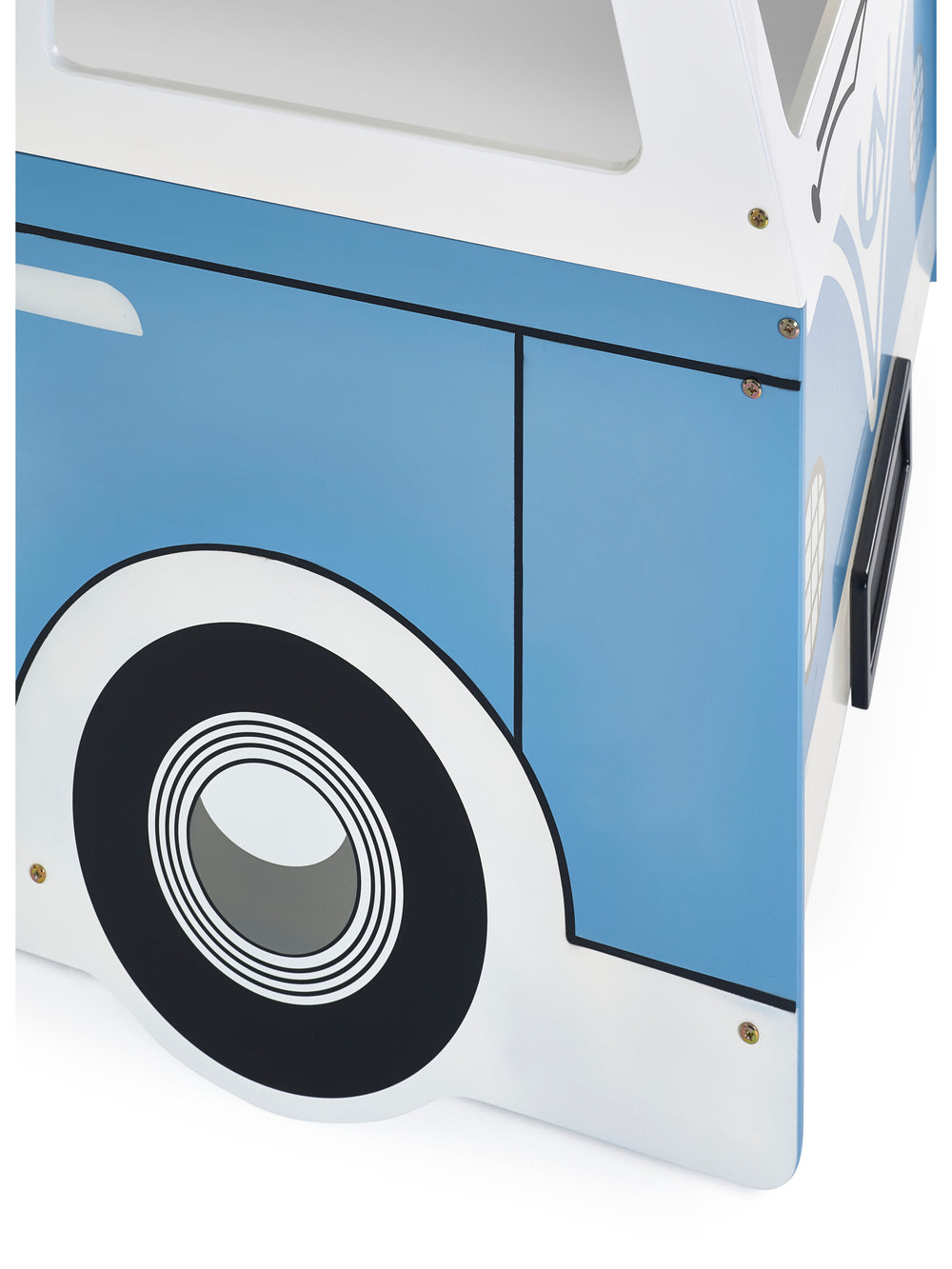 Campervan 90cm Single Blue and White Bed