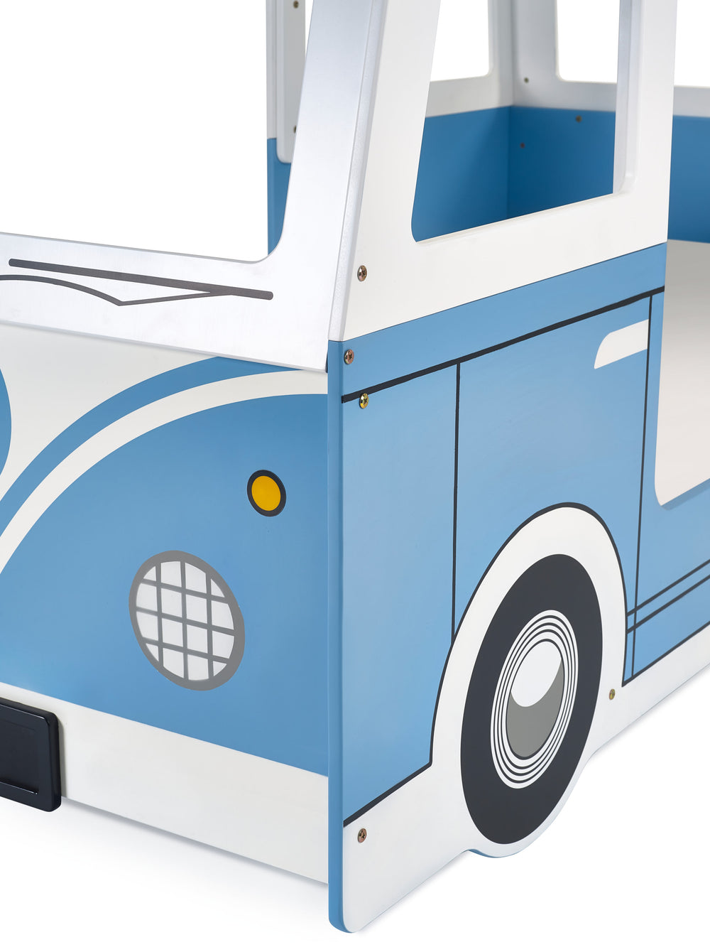 Campervan 90cm Single Blue and White Bed