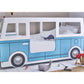 Campervan 90cm Single Blue and White Bed