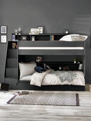 Camelot Staircase 90cm Single Anthracite Bunk Bed