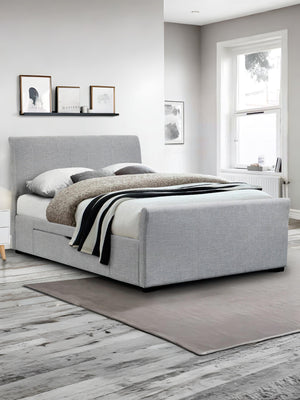 Capri 135cm Double Light Grey Storage Bed