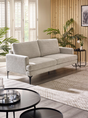 Carrera Oyster Cream Chenille 3 Seater Sofa