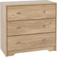Carlton 3 Drawer Chest - Medium Oak Effect
