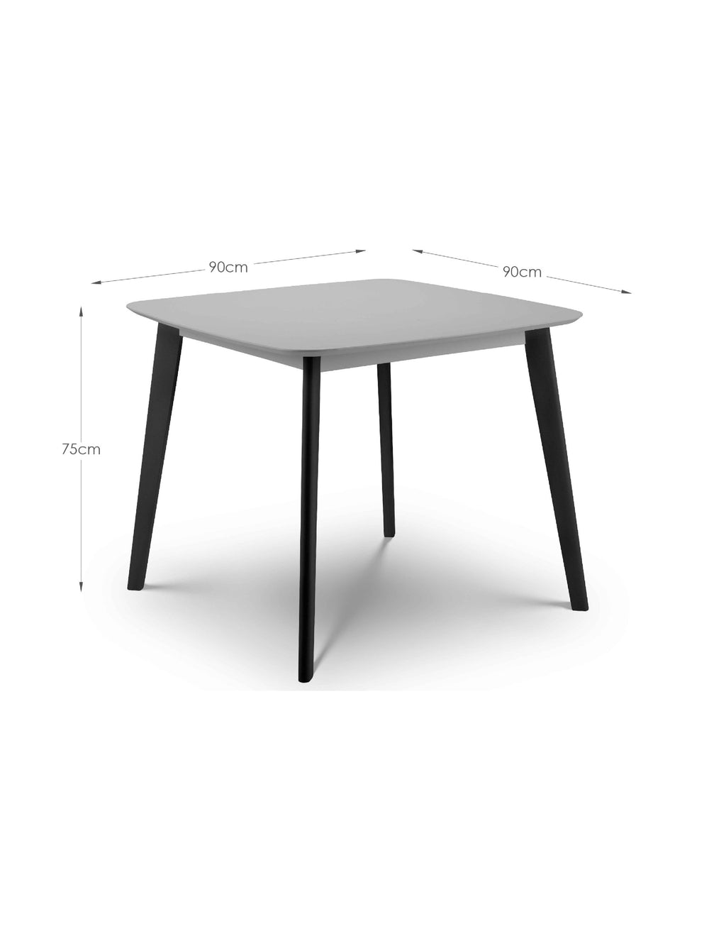 Casa Square Dining Table Grey/Black