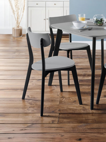 Set of 2 Casa Grey and Black Dining Chairs