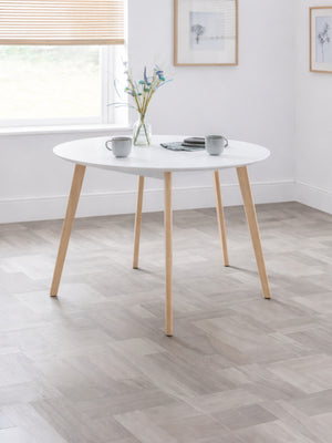 Casa Round Dining Table White/Oak