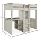 Celeste Highsleeper with Desk - Nordic Wood Effect