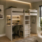 Celeste Highsleeper with Desk - Nordic Wood Effect