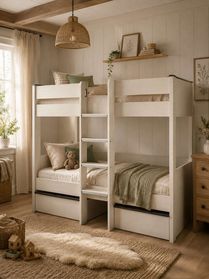 Celeste Bunk Bed with Drawers - Nordic Wood Effect