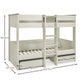 Celeste Bunk Bed with Drawers - Nordic Wood Effect
