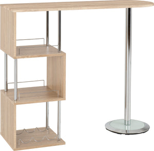 Charisma Home Bar Table - LIGHT SONOMA OAK/CHROME