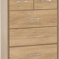Charles 3+2 Drawer Chest - OAK EFFECT VENEER