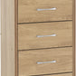 Charles 5 Drawer Narrow Chest - OAK EFFECT VENEER