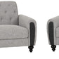 Chester 3+2 Suite - Light Grey Fabric