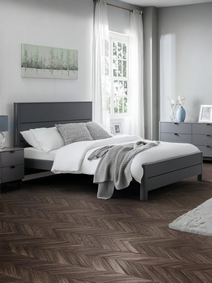 Chloe 135cm Double Grey Bed