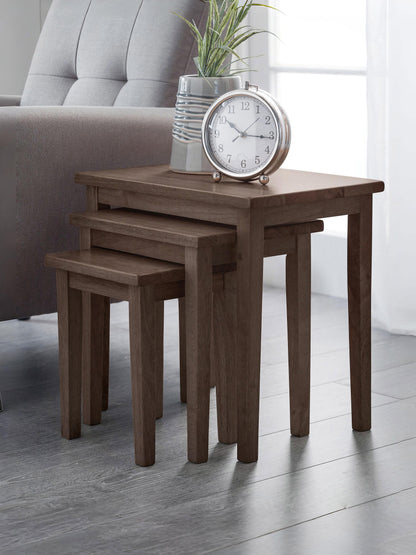 Cleo Nest of 3 Side Tables - Walnut Effect