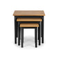 Cleo Nest of 3 Side Tables - Black/Oak Effect