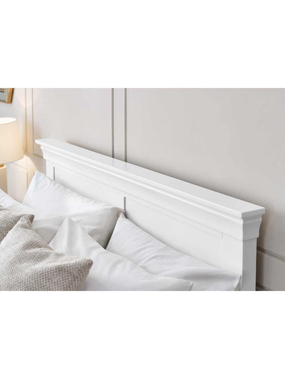 Clermont 150cm King White Bed