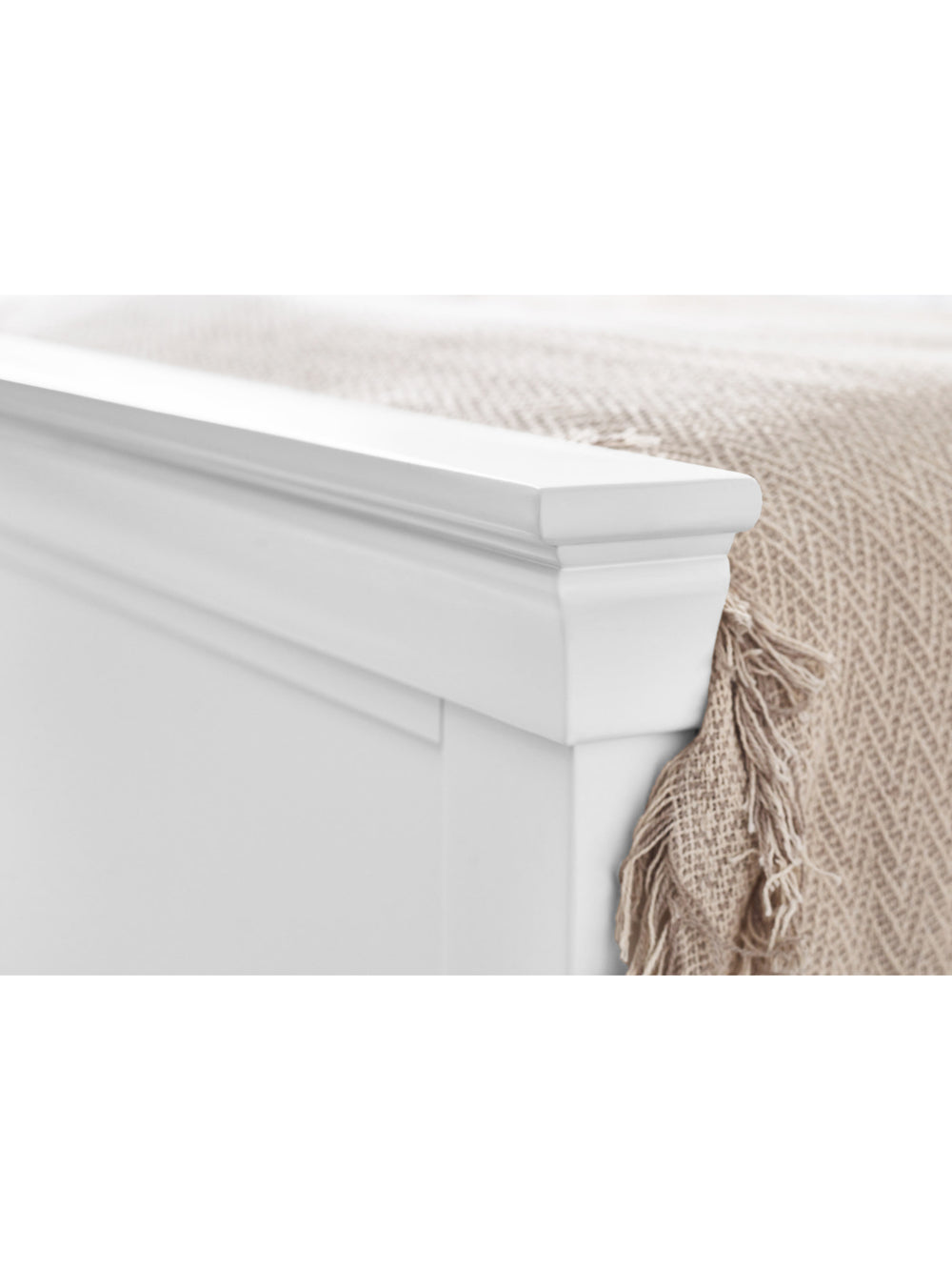 Clermont 150cm King White Bed