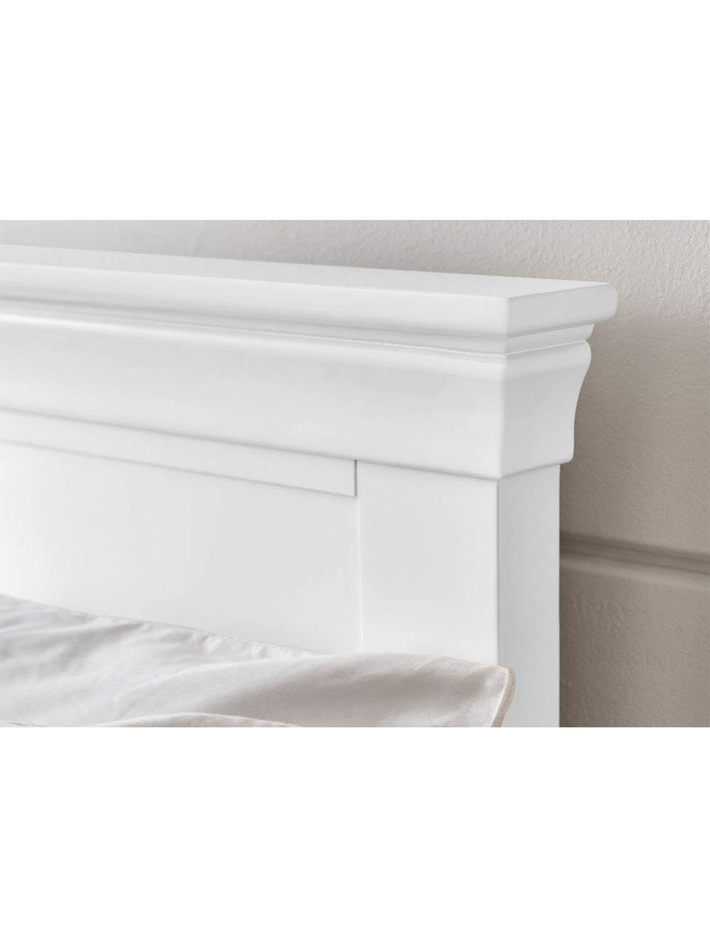 Clermont 150cm King White Bed