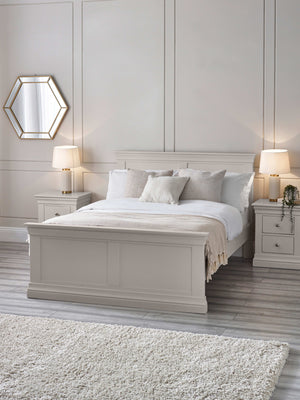 Clermont 135cm Double Light Grey Bed