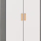 Cleveland 2 Door Wardrobe - White/Grey Metal Effect
