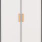 Cleveland 2 Door Wardrobe - WHITE/GREY METAL EFFECT