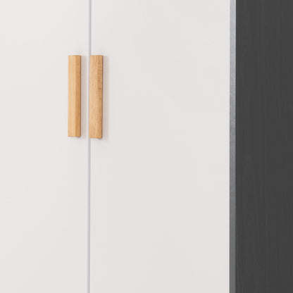 Cleveland 2 Door Wardrobe - WHITE/GREY METAL EFFECT