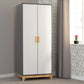 Cleveland 2 Door Wardrobe - WHITE/GREY METAL EFFECT