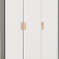 Cleveland 3 Door Wardrobe - WHITE/GREY METAL EFFECT