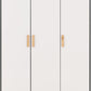 Cleveland 3 Door Wardrobe - WHITE/GREY METAL EFFECT